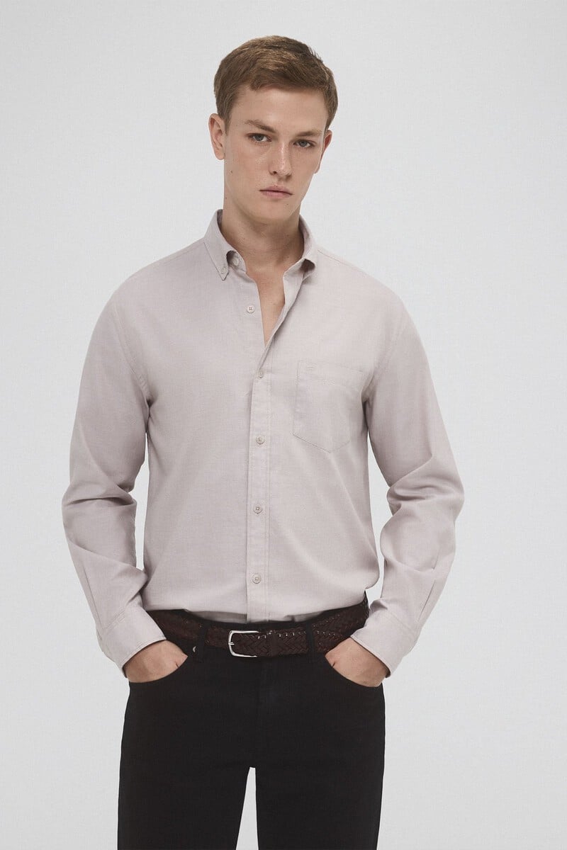 Cortefiel Camisa gabardina lisa Promoción trimestral