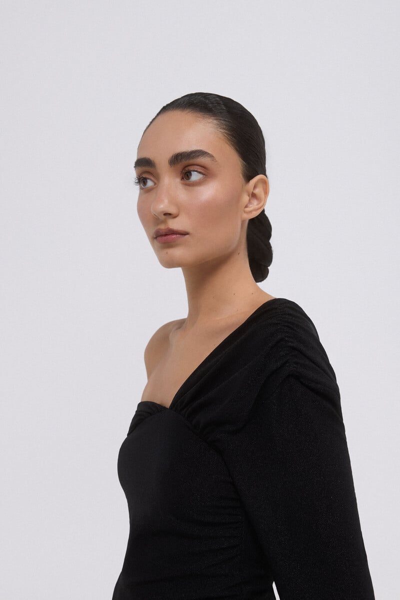 Cortefiel Camiseta lurex frunces Liquidación