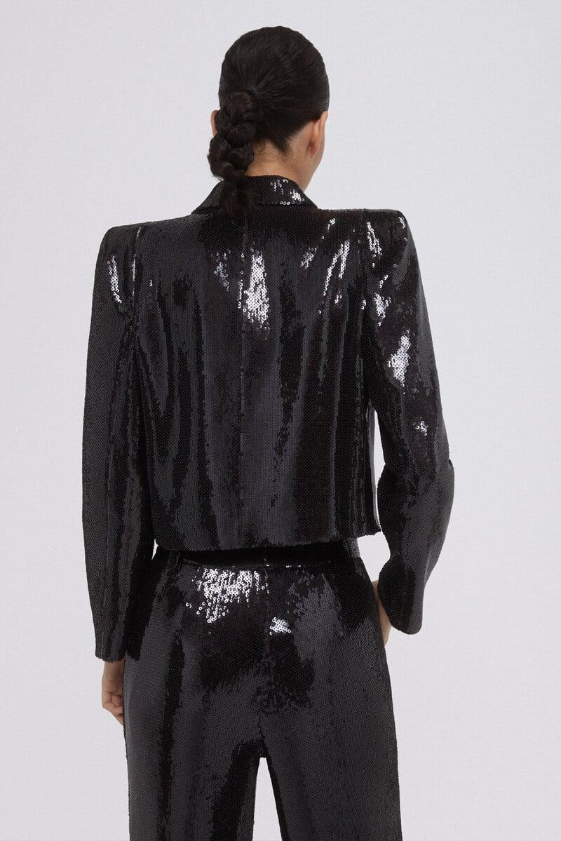 Cortefiel Blazer corta lentejuelas Descuento por venta flash