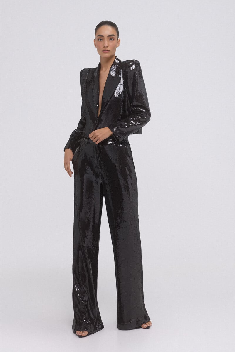 Cortefiel Blazer corta lentejuelas Descuento por venta flash