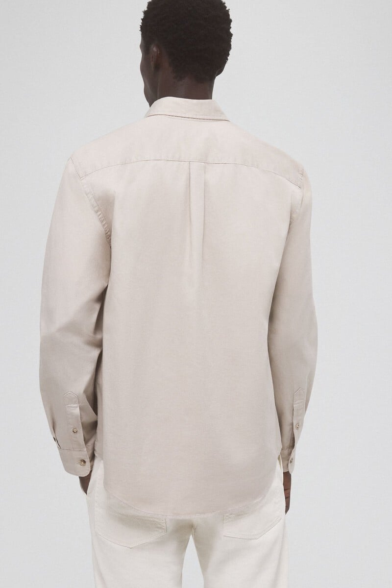Cortefiel Camisa gabardina lisa dos bolsillos Rebajas de fin de temporada