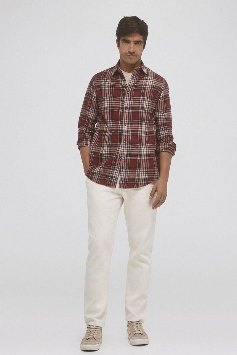 Cortefiel Camisa twill cuadros cashmere touch Devoluciones gratuitas