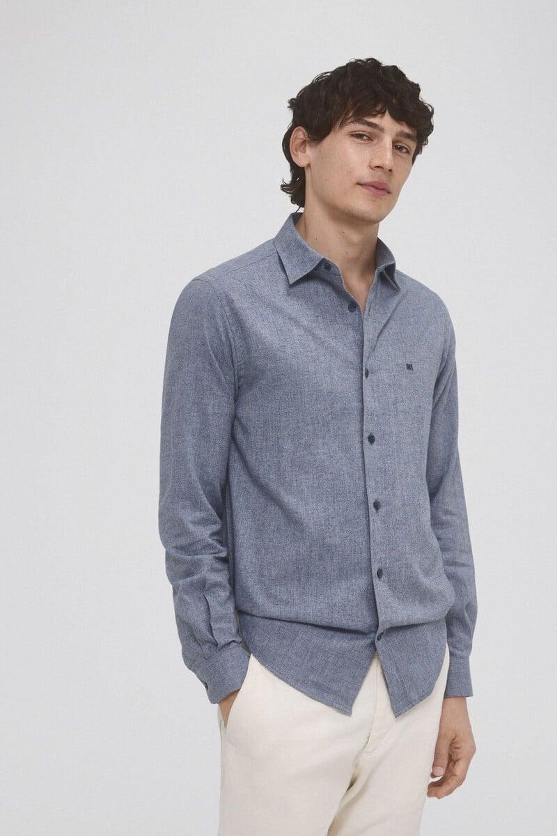 Cortefiel Camisa twill lisa cashmere touch 2025