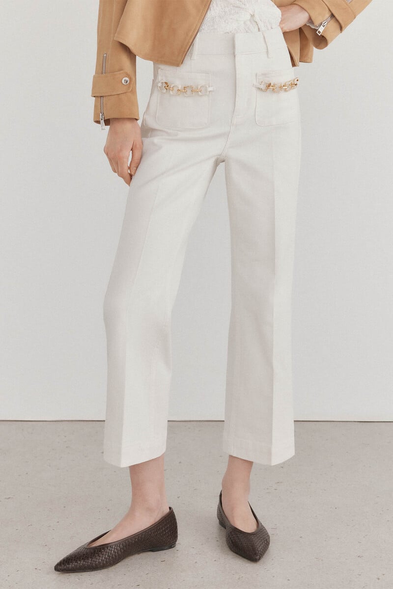 Cortefiel Jeans flare cropped Venta caliente