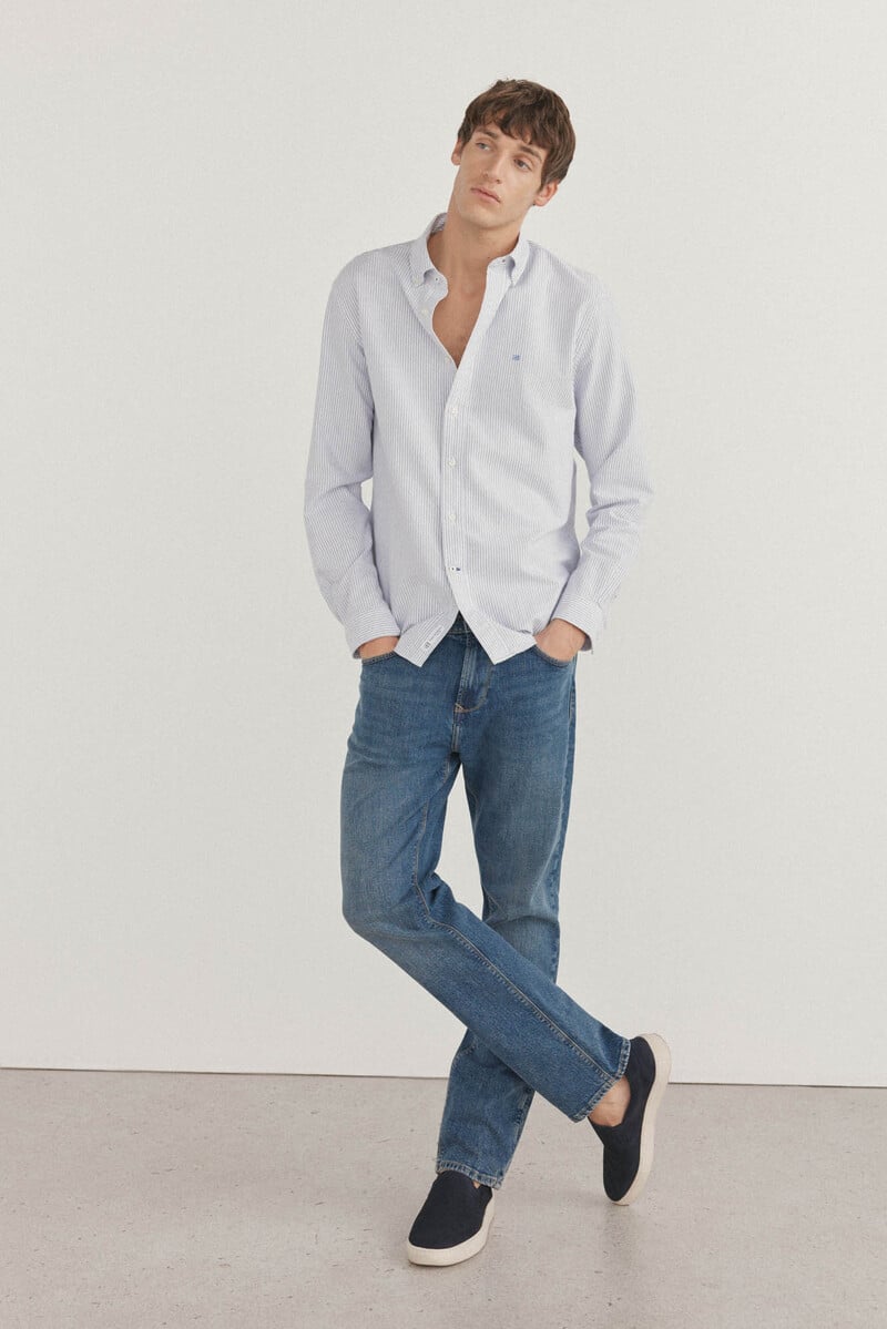 Cortefiel Camisa iconic oxford rayas Ventas relámpago
