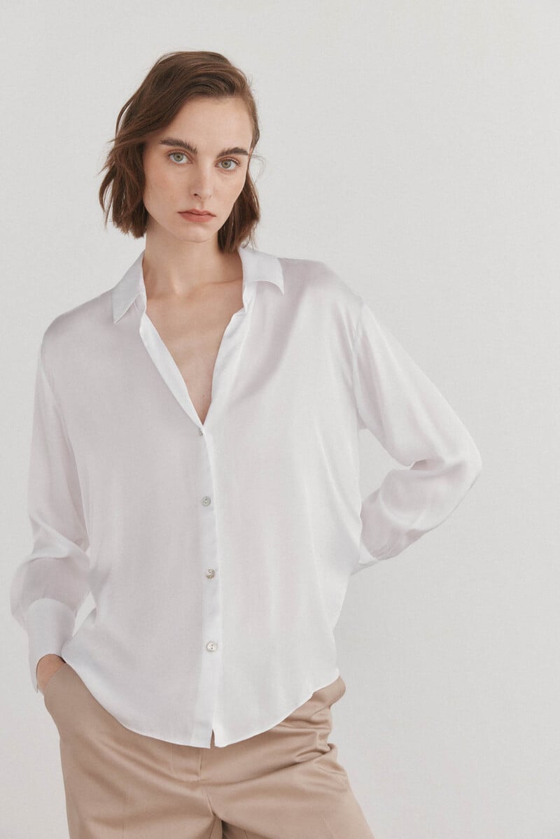 Cortefiel Blusa satén fluida Rebajas top
