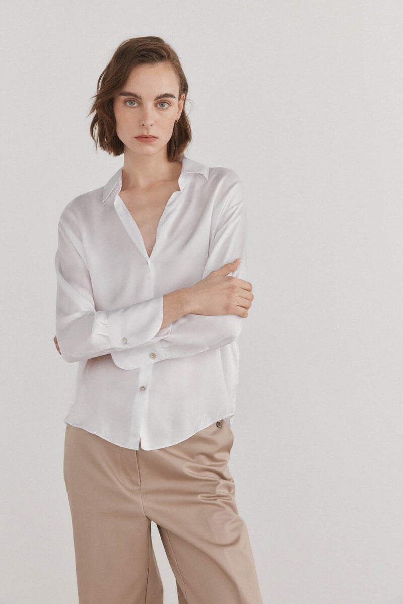Cortefiel Blusa satén fluida Rebajas top