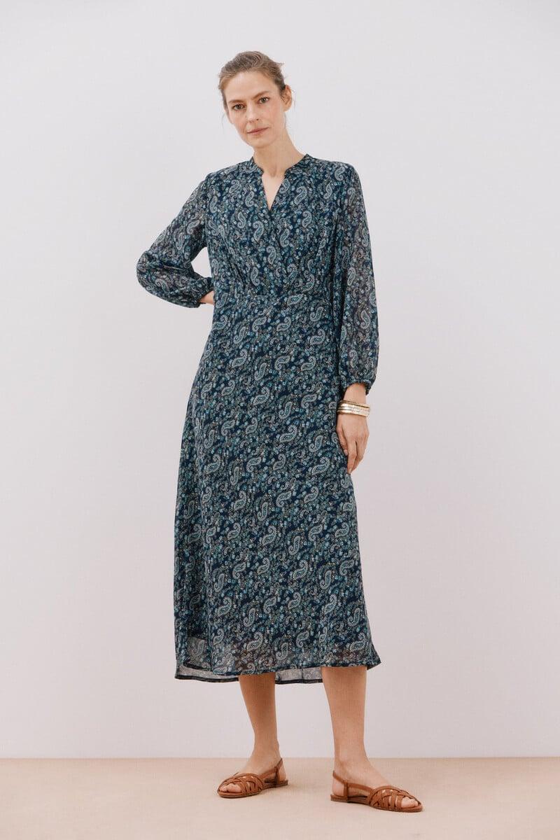 Cortefiel Vestido estampado fluido Ofertas de temporada