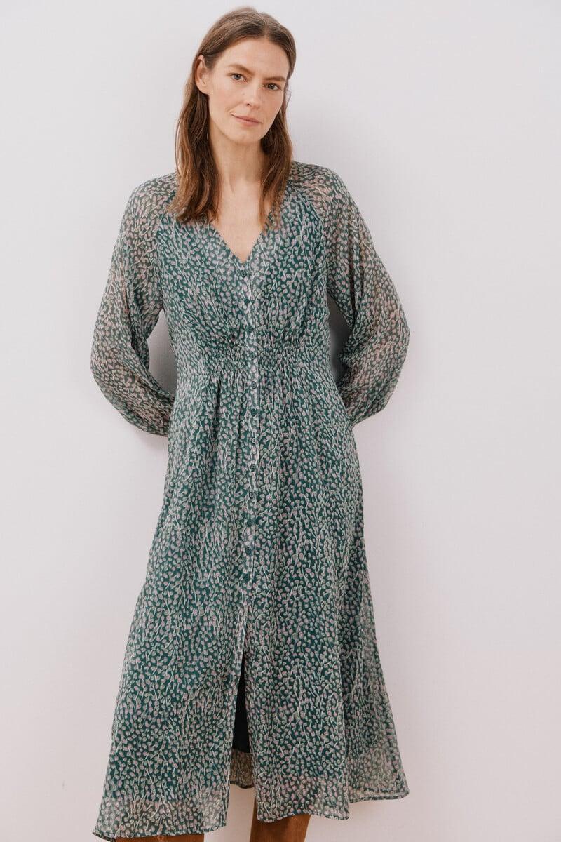 Cortefiel Vestido largo estampado Rebajas de fin de temporada