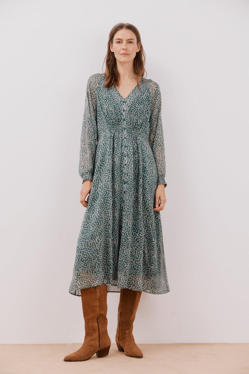 Cortefiel Vestido largo estampado Rebajas de fin de temporada