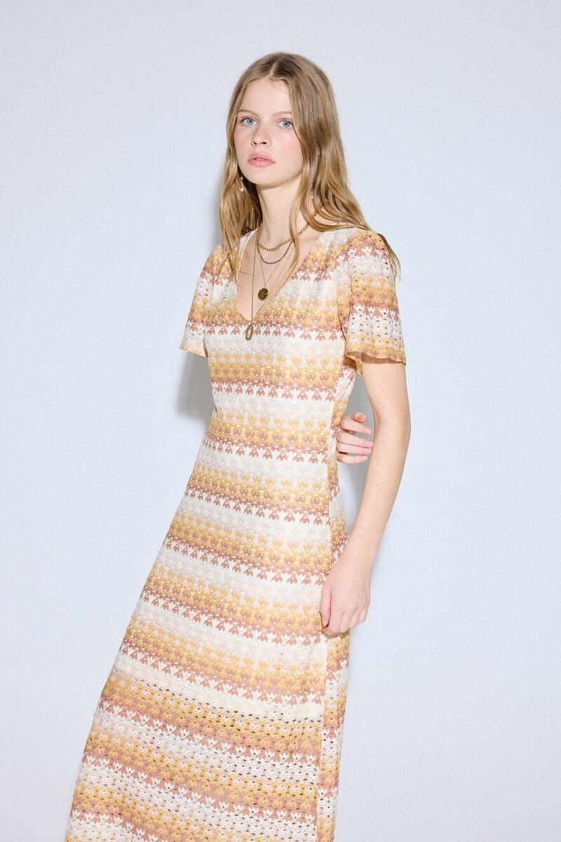 Cortefiel Vestido estructura multicolor