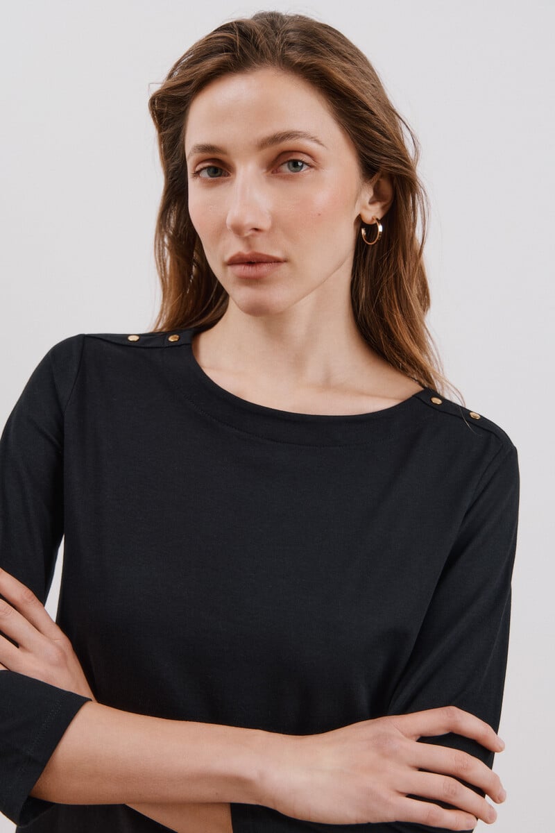 Cortefiel Camiseta básica escote barco Outlet online