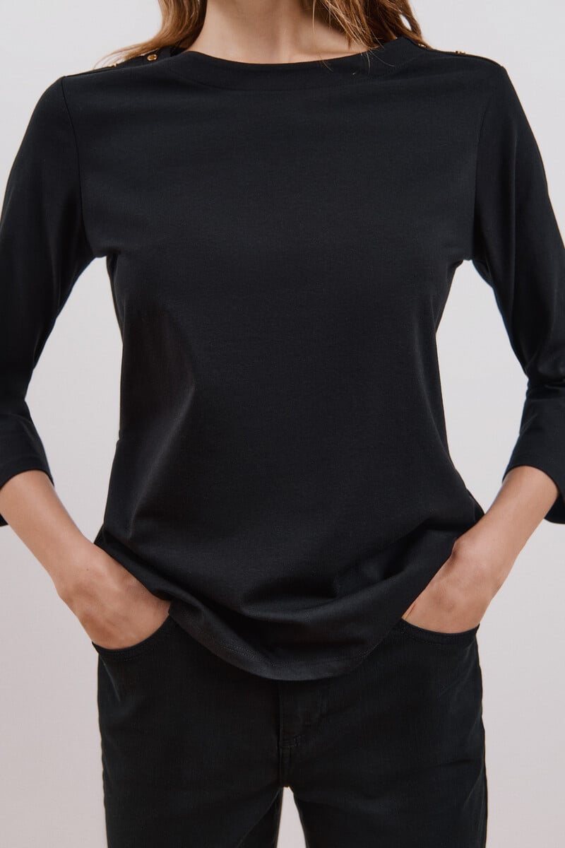Cortefiel Camiseta básica escote barco Outlet online