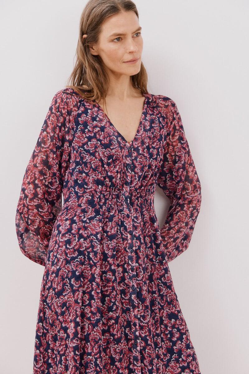 Cortefiel Vestido largo estampado Gran oferta