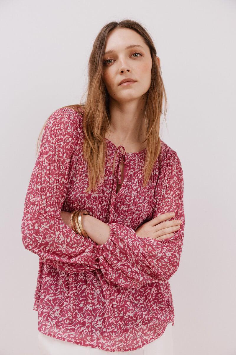 Cortefiel Blusa plisada escote pico Mejor oferta