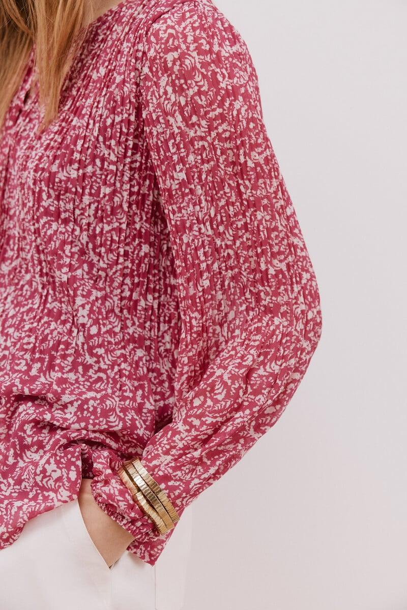 Cortefiel Blusa plisada escote pico Mejor oferta