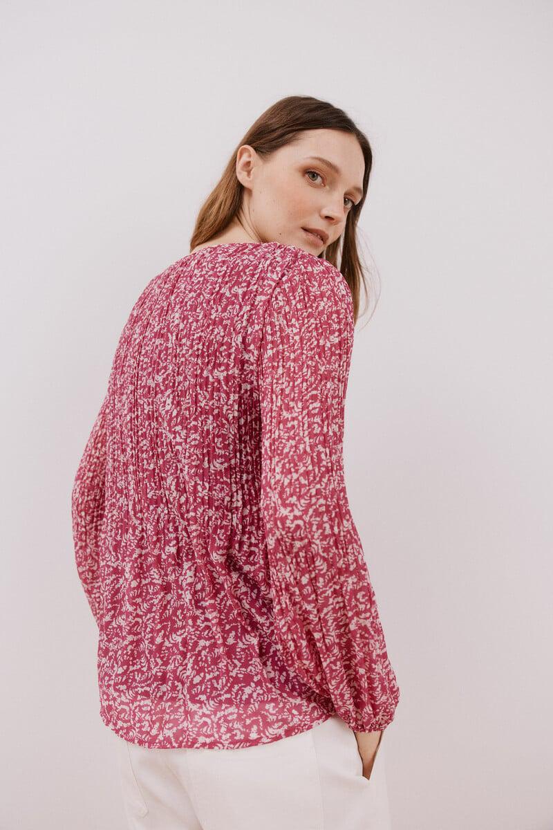 Cortefiel Blusa plisada escote pico Mejor oferta