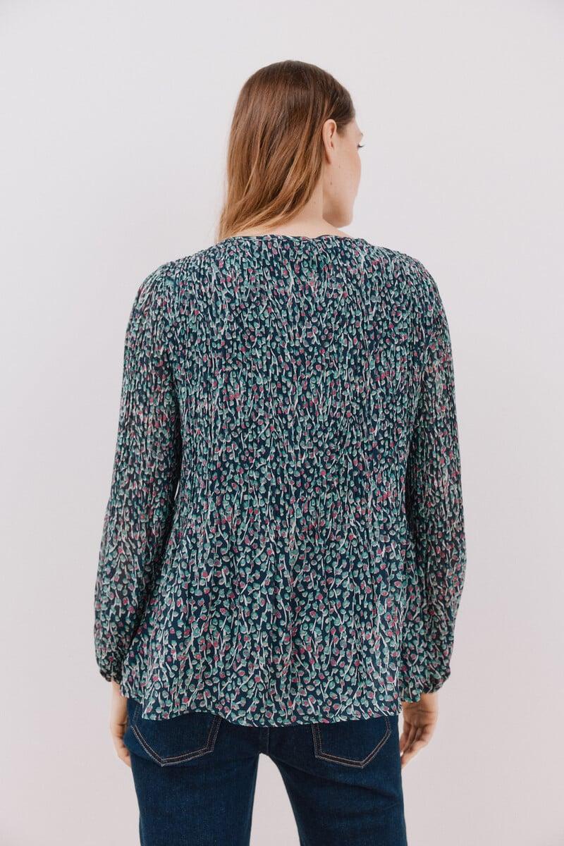 Cortefiel Blusa plisada escote pico Envío gratis