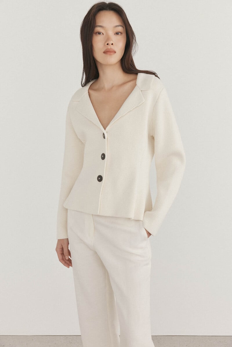 Cortefiel Blazer de punto cuello solapa Solo hoy