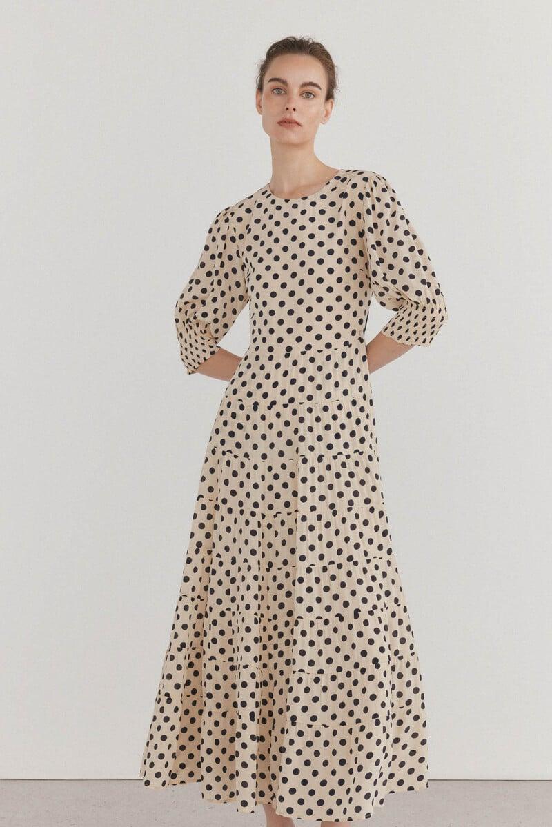 Cortefiel Vestido lunares lazo contraste Oferta exclusiva