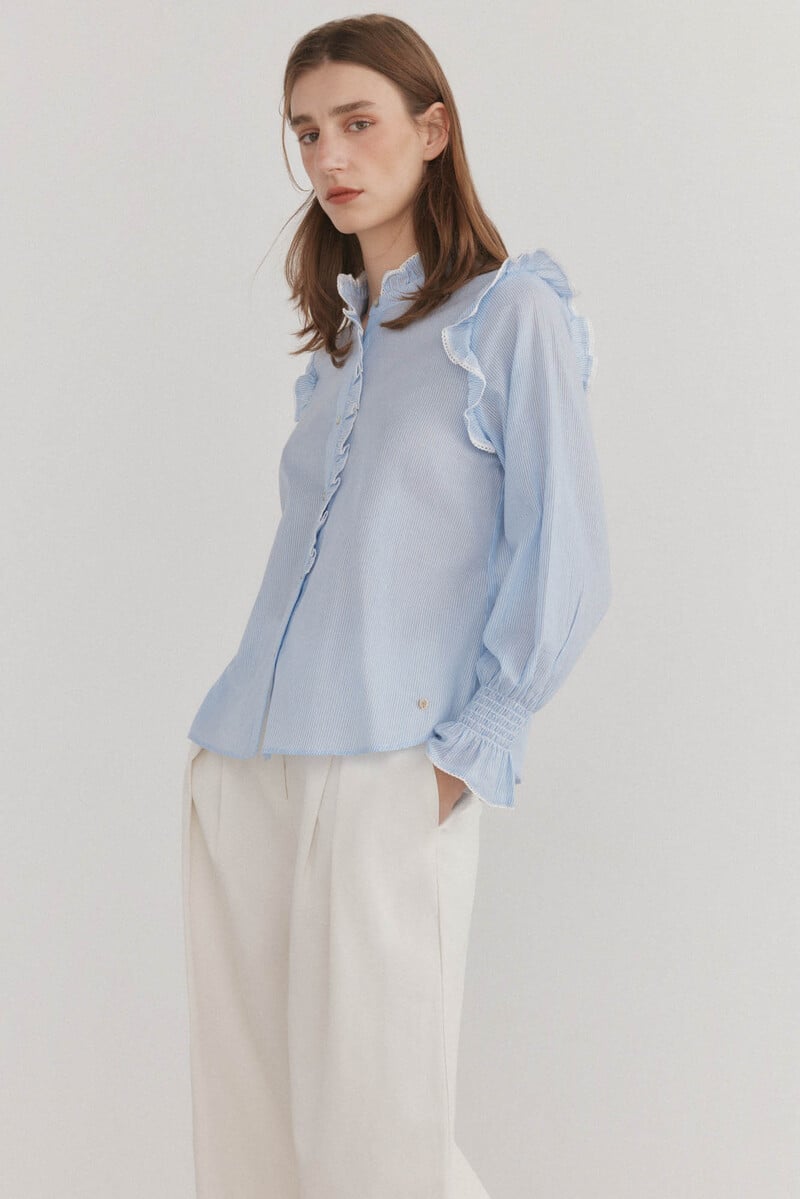 Cortefiel Blusa romántica rayas