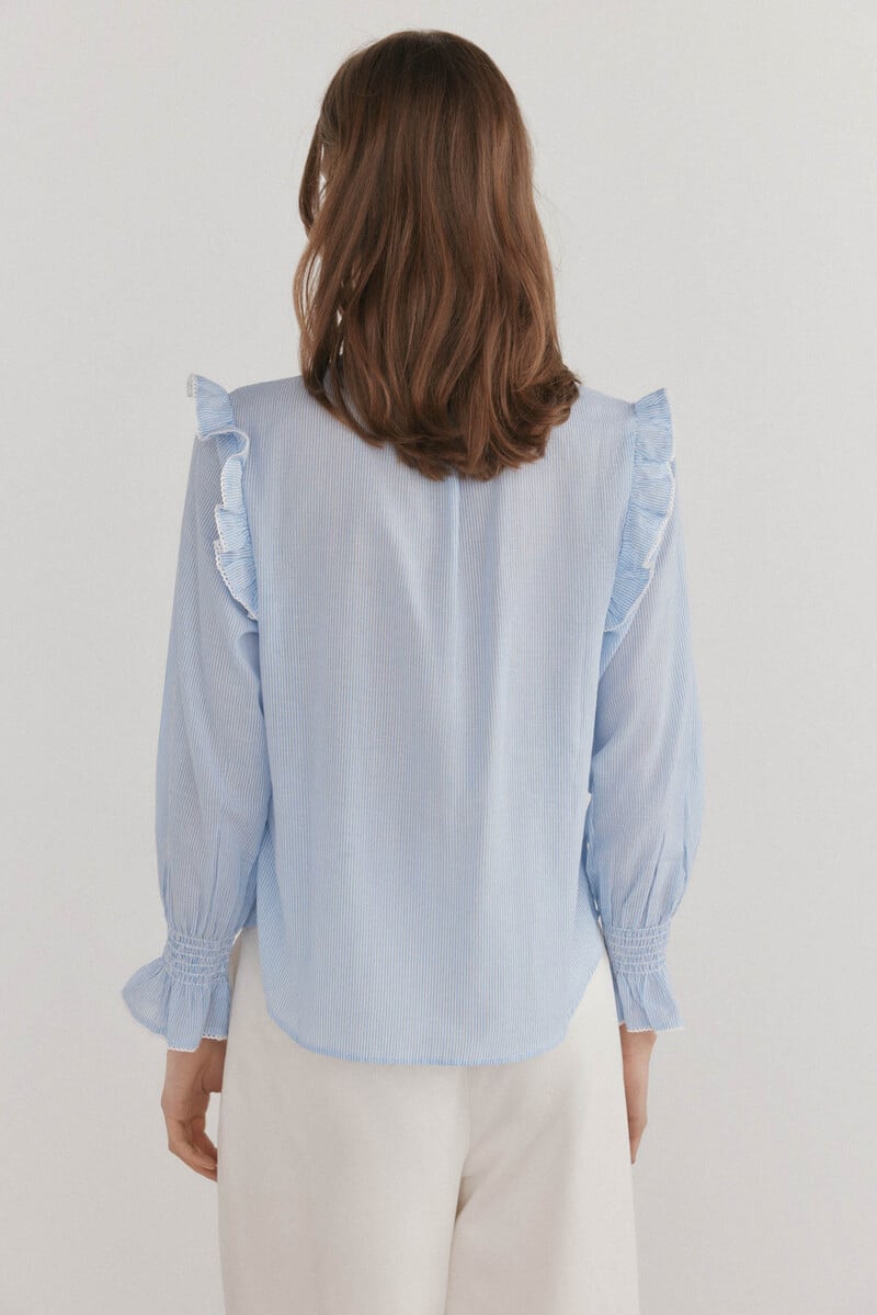 Cortefiel Blusa romántica rayas En línea