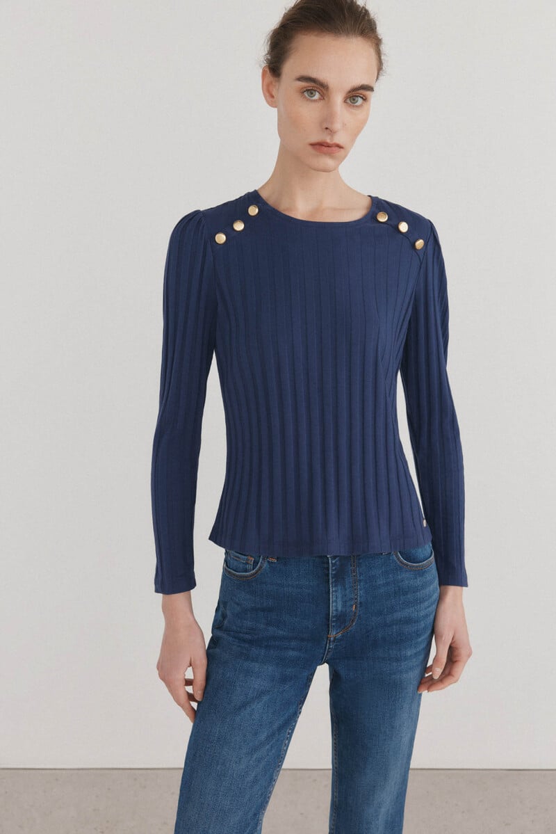 Cortefiel Camiseta básica botones En oferta