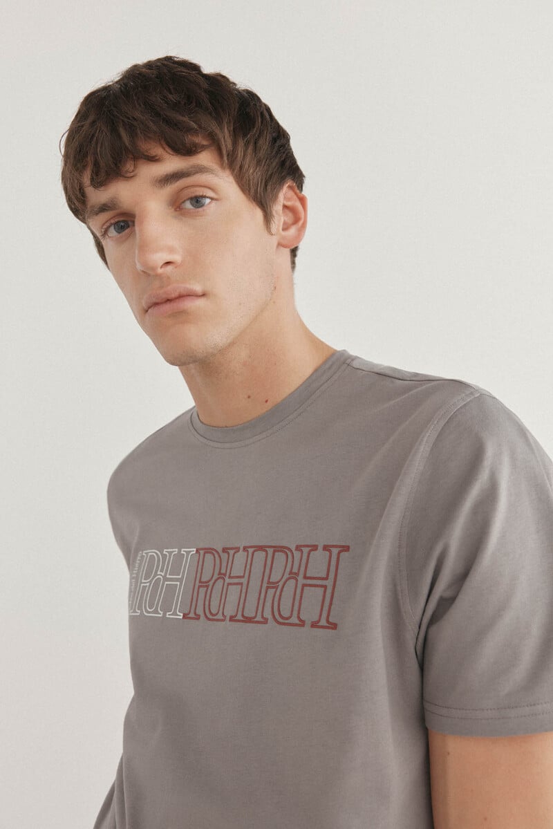 Cortefiel Camiseta logos estampados Descuentos del mes