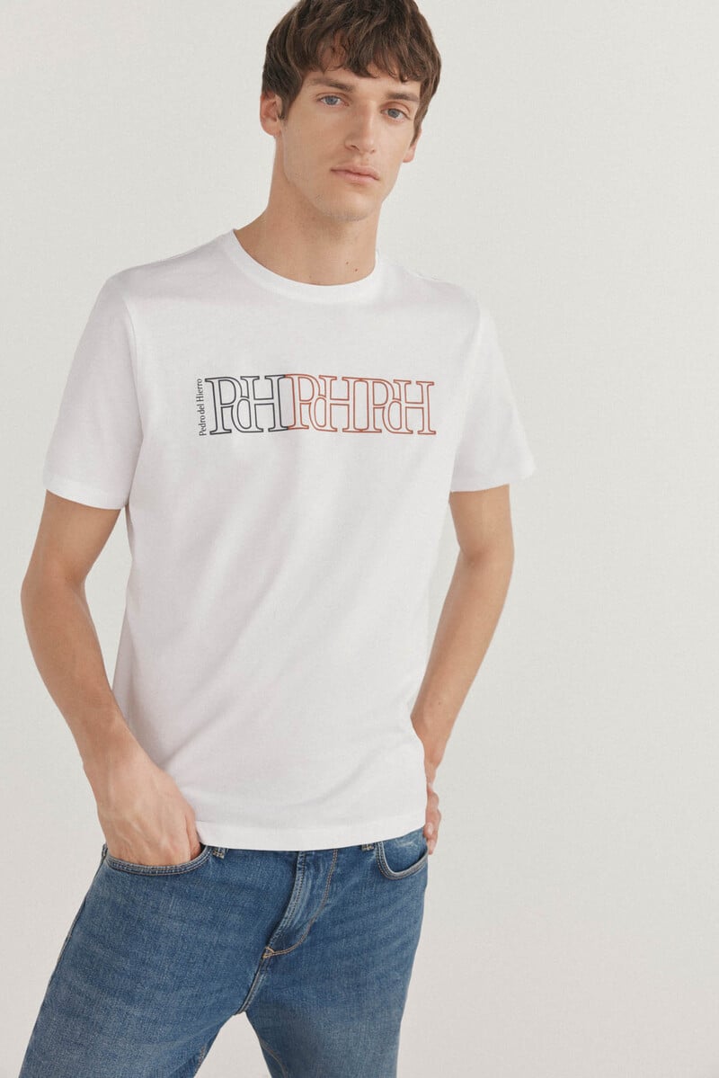 Cortefiel Camiseta logos estampados 2025
