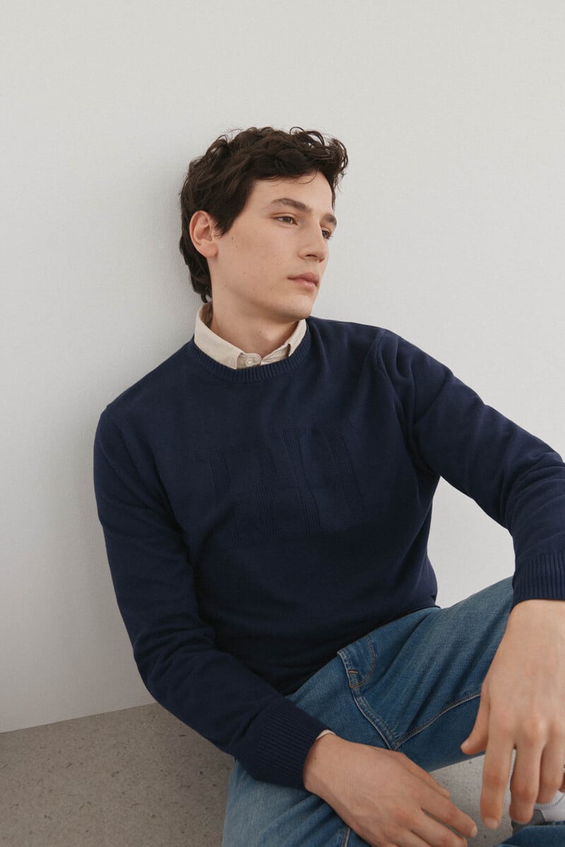 Cortefiel Jersey cuello redondo logo pecho Outlet online