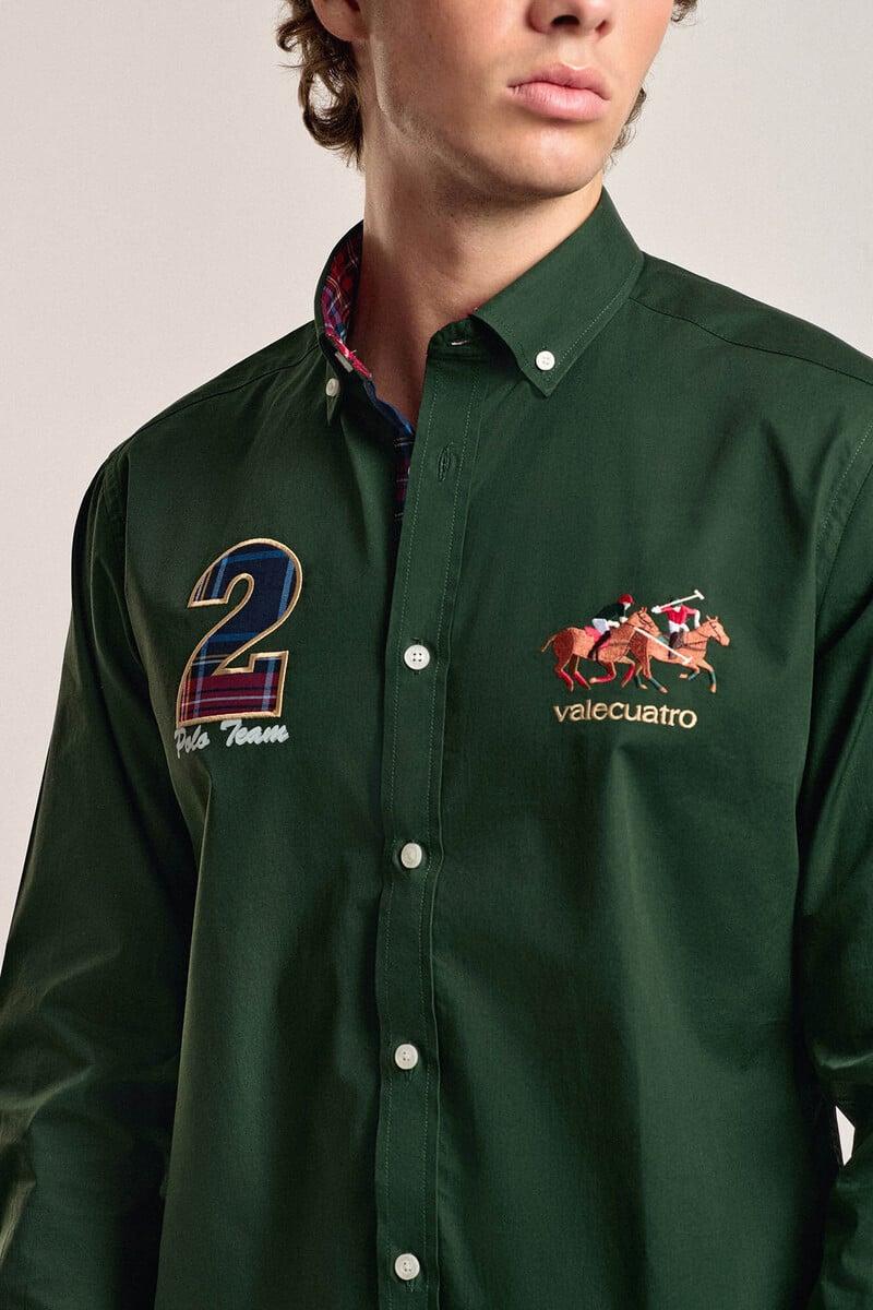 Cortefiel Camisa hombre Valecuatro verde modelo caballos Envío gratis