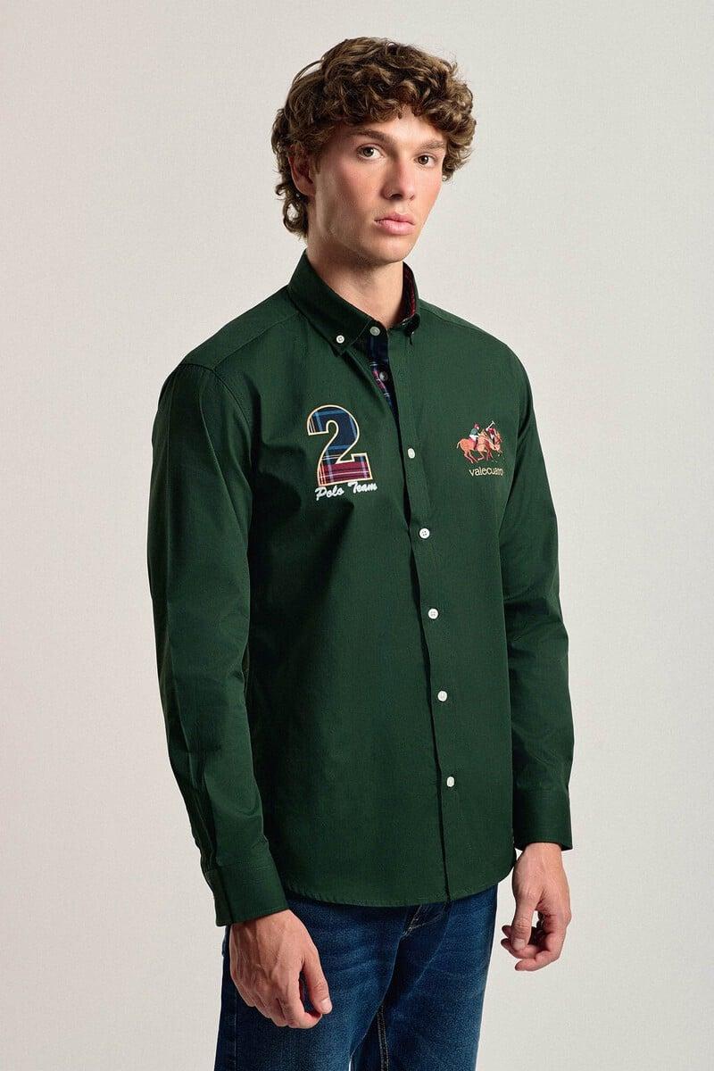 Cortefiel Camisa hombre Valecuatro verde modelo caballos Envío gratis