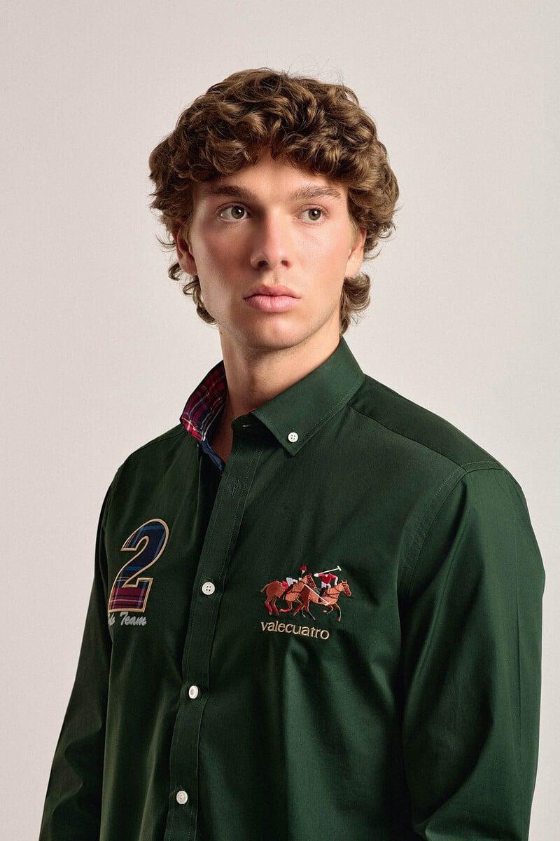 Cortefiel Camisa hombre Valecuatro verde modelo caballos Envío gratis