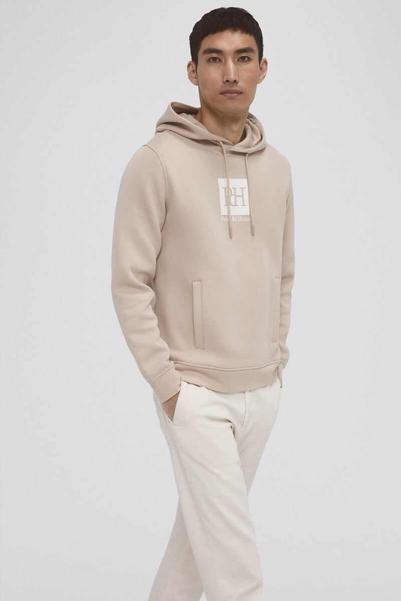 Cortefiel Sudadera capucha con logo Ofertas de temporada