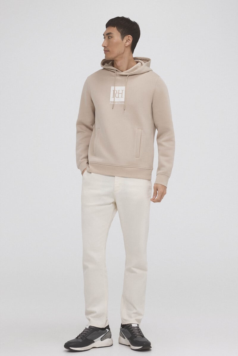 Cortefiel Sudadera capucha con logo Ofertas de temporada