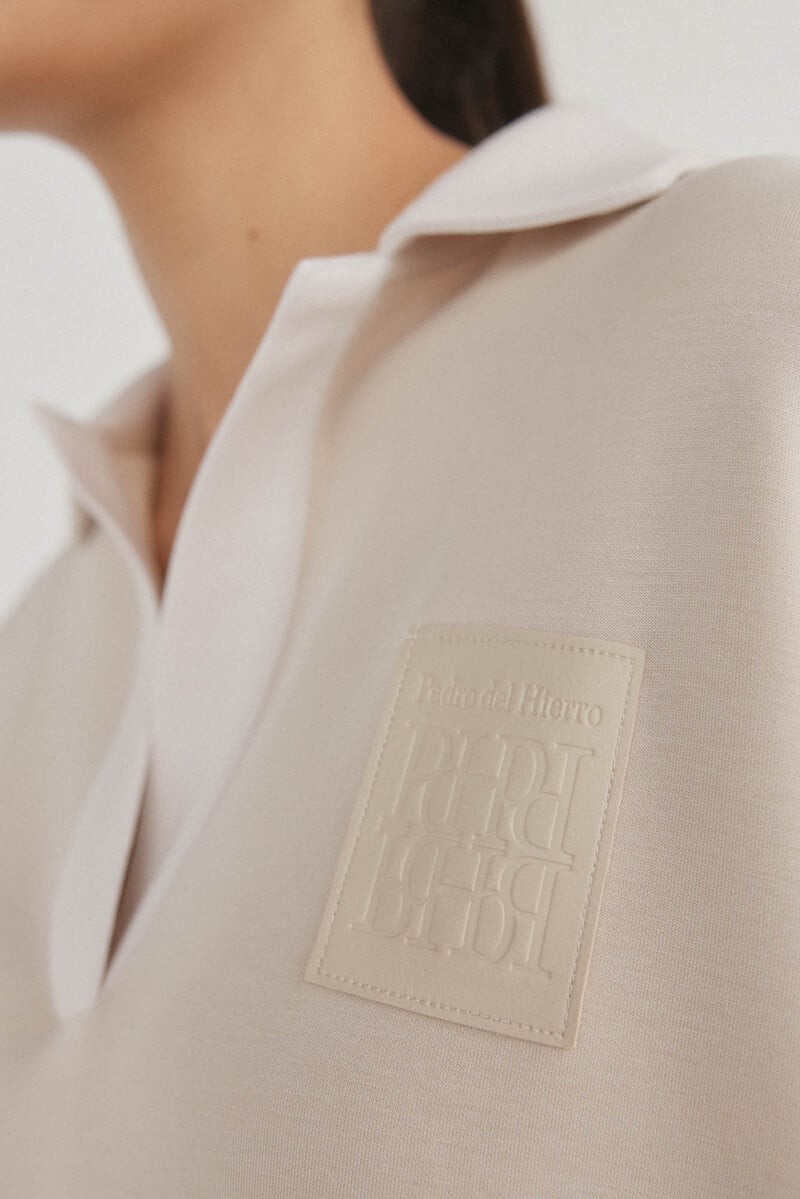 Cortefiel Sudadera soft touch cuello polo Rebajas de fin de temporada
