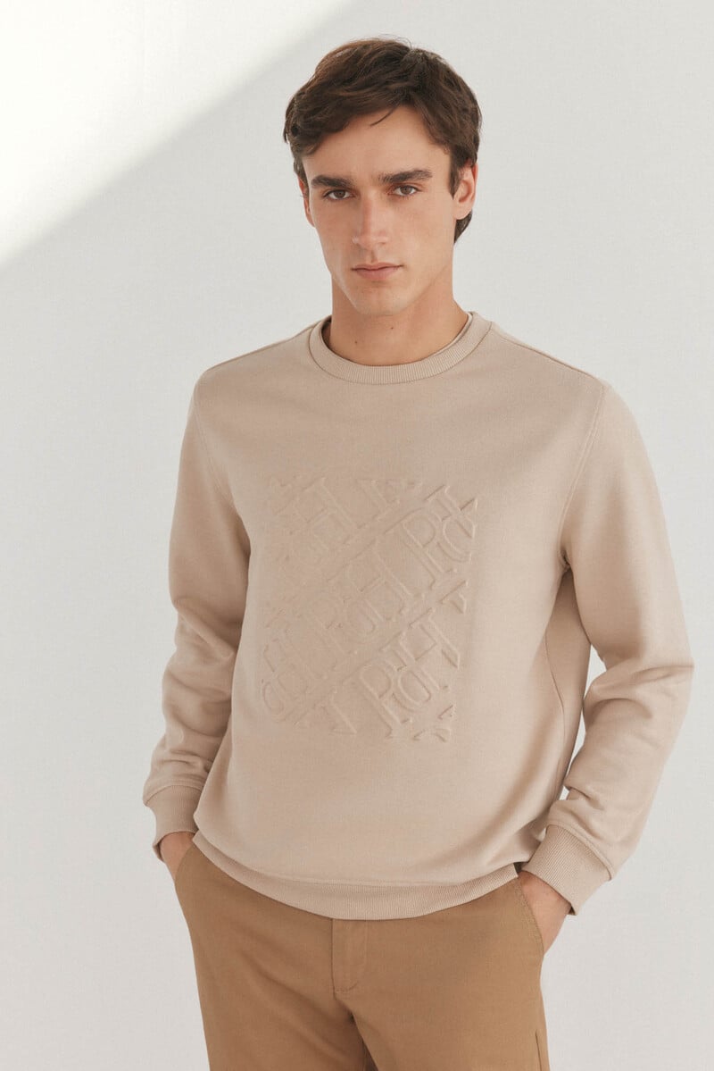 Cortefiel Sudadera logo cuello caja Venta caliente