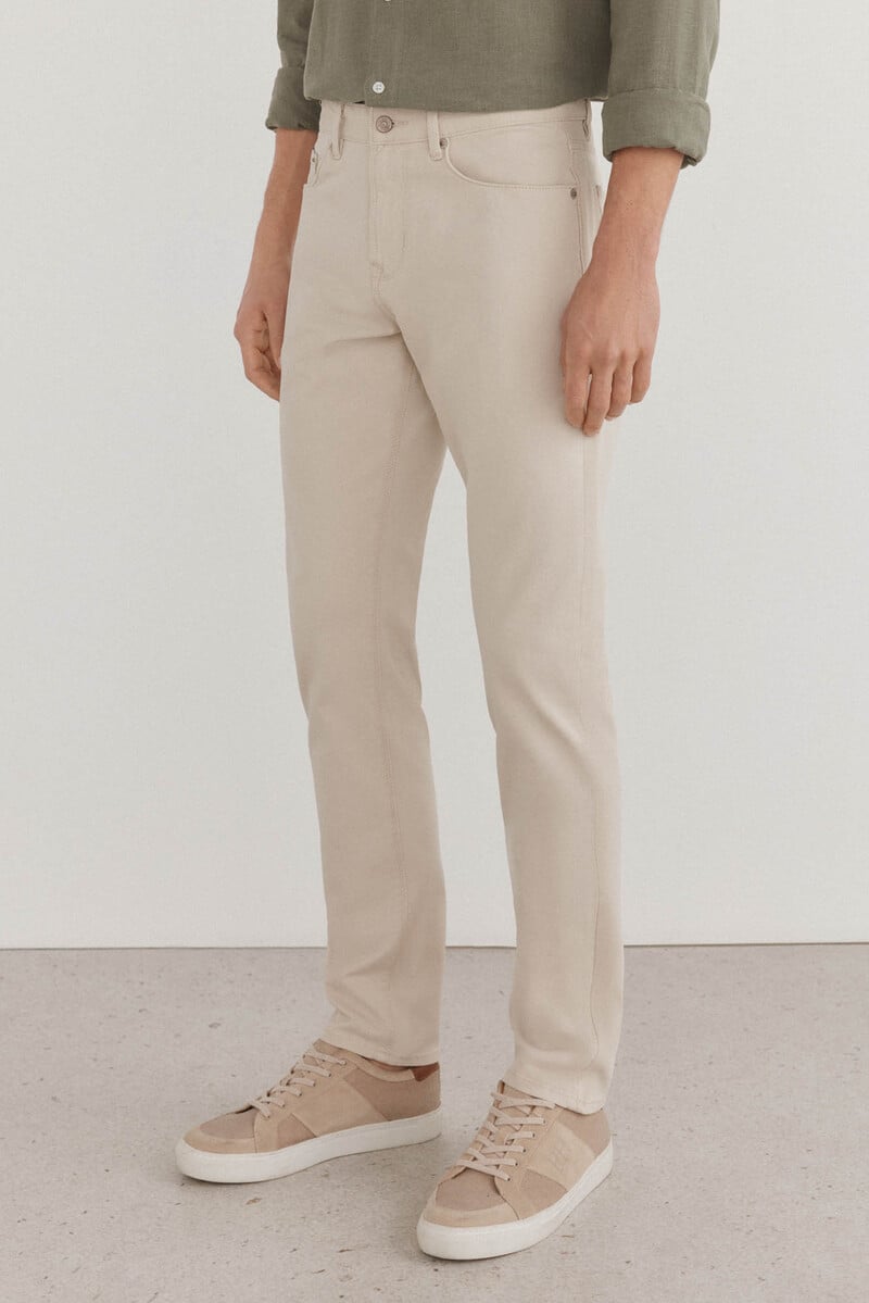 Cortefiel Pantalón 5 bolsillos color premium flex slim fit Envío gratis