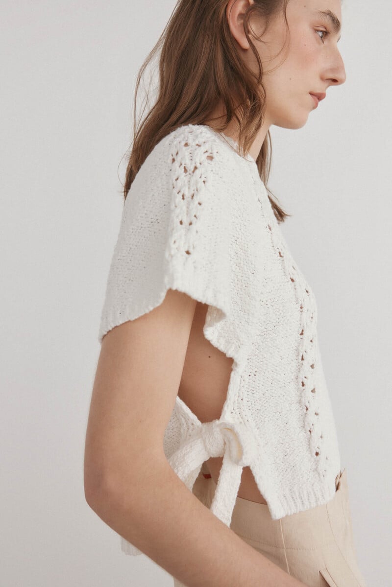 Cortefiel Top de punto cropped lazadas Último día