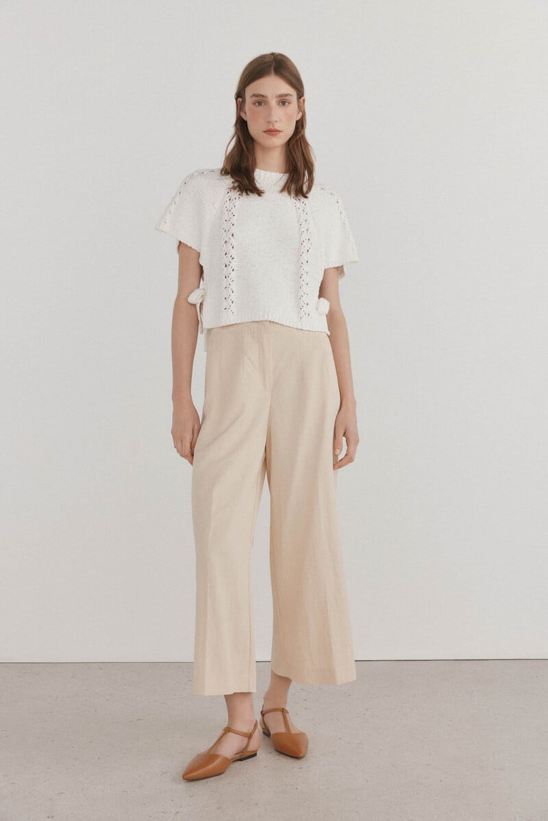Cortefiel Top de punto cropped lazadas Último día