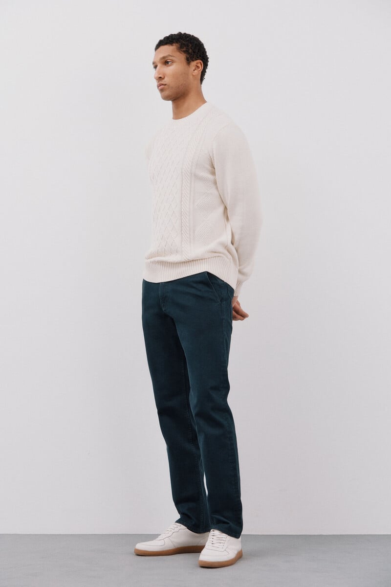 Cortefiel Pantalón 5 bolsillos color regular fit Limitado a 3 días