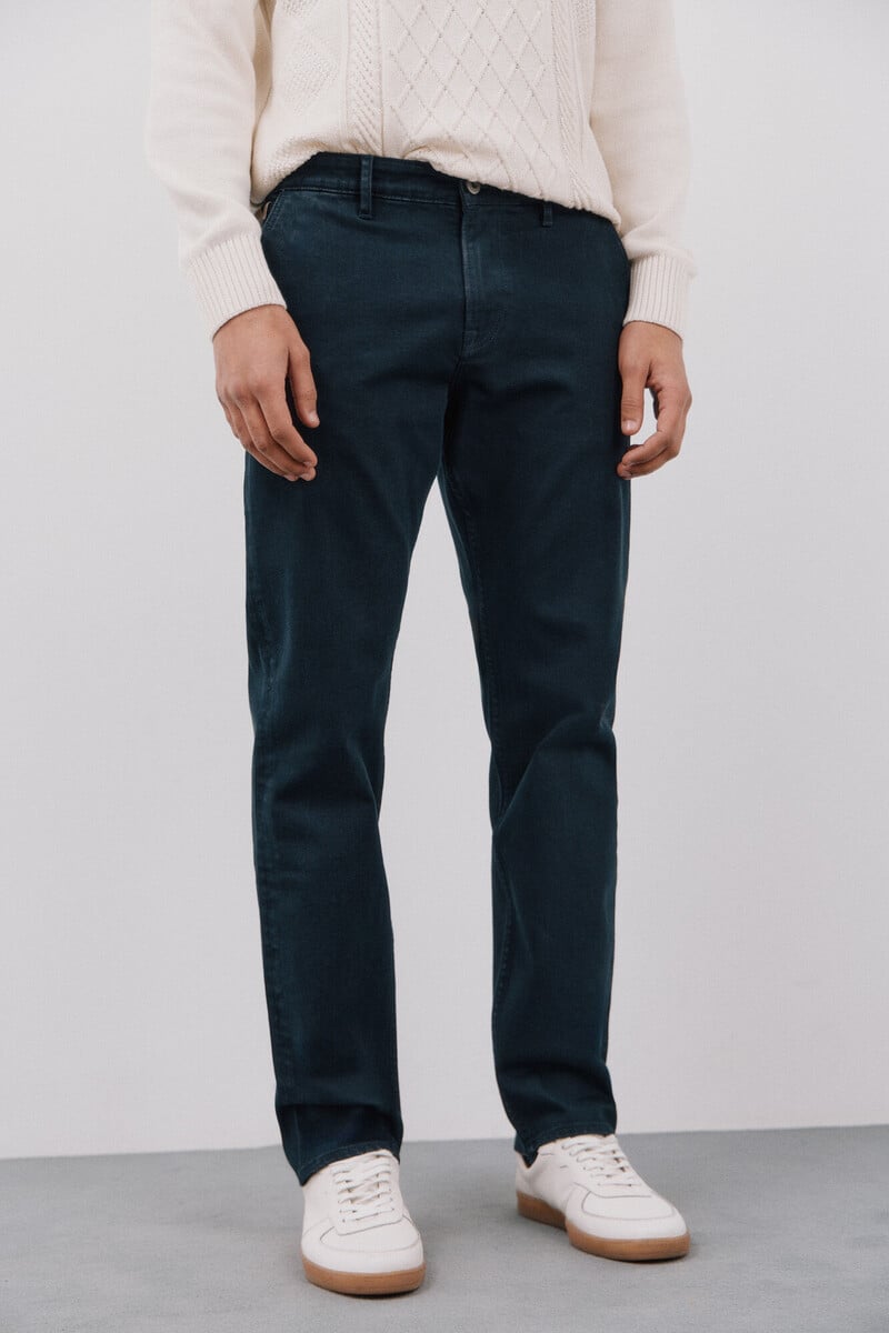 Cortefiel Pantalón 5 bolsillos color regular fit Limitado a 3 días