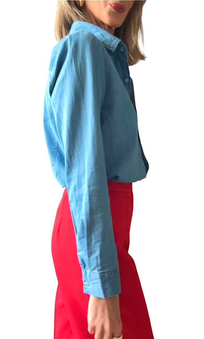 jolie jolie Camisa denim tejido fino Grandes descuentos