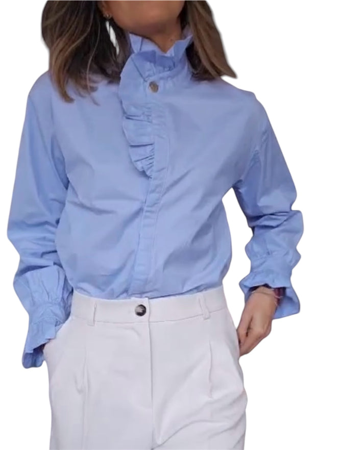 jolie jolie Camisa volante botón dorado Tienda de fábrica