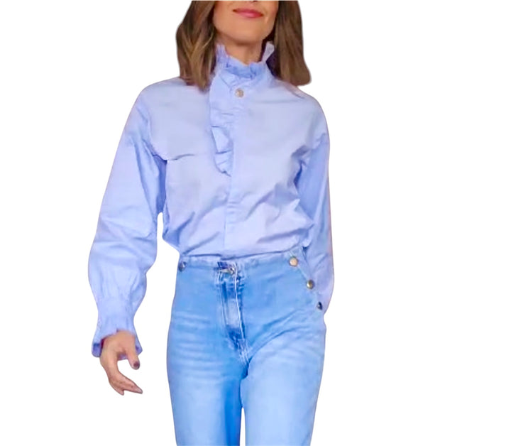 jolie jolie Camisa volante botón dorado Tienda de fábrica