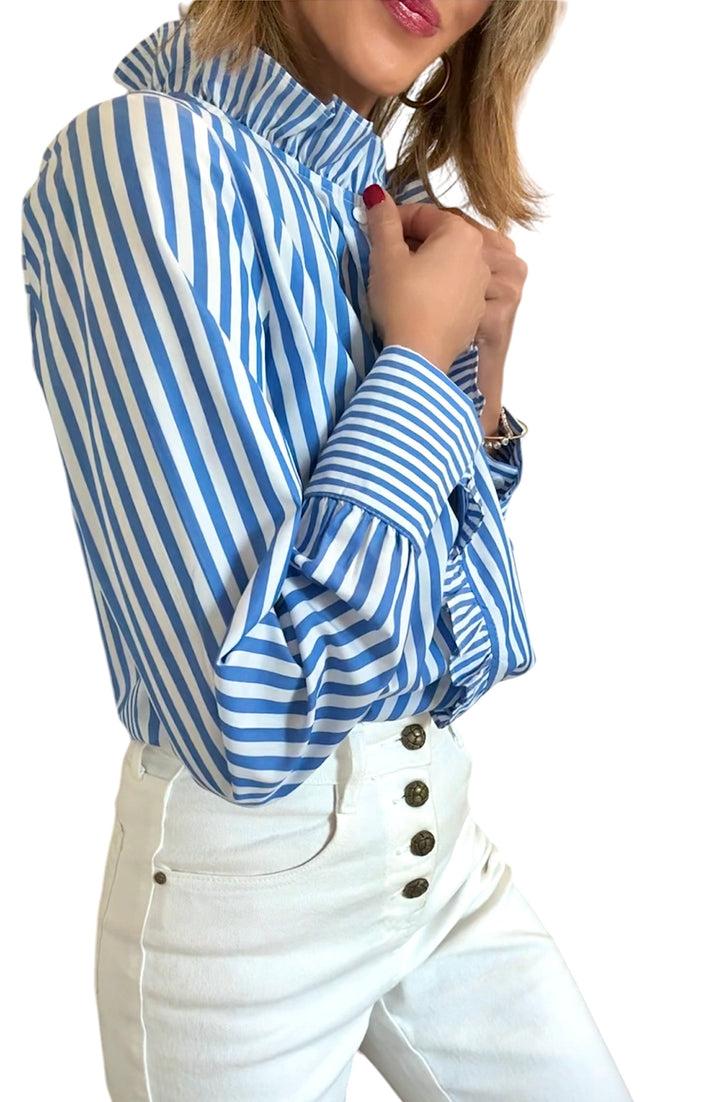 jolie jolie Camisa rayas azul&blanco Descuentos del mes