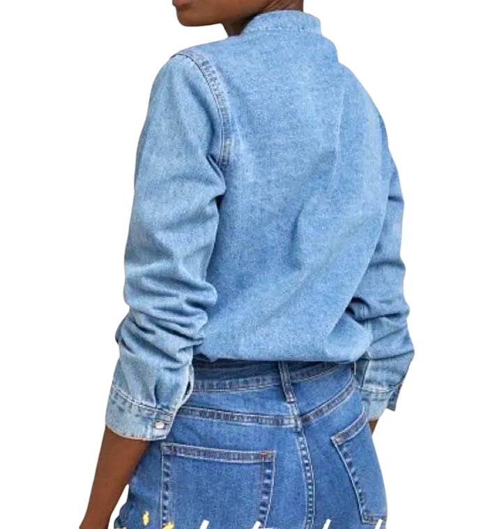 jolie jolie Camisa denim azul Oferta exclusiva