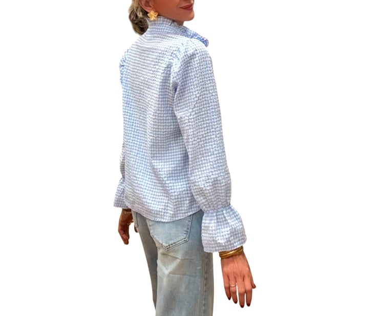 jolie jolie Camisa vichy azul celeste Ofertas de temporada