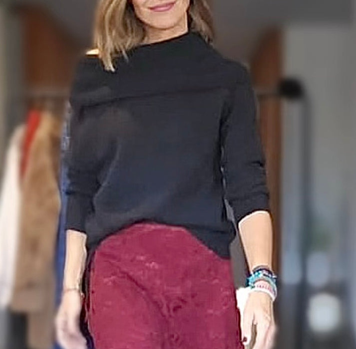 jolie jolie Jersey punto negro bardot En oferta
