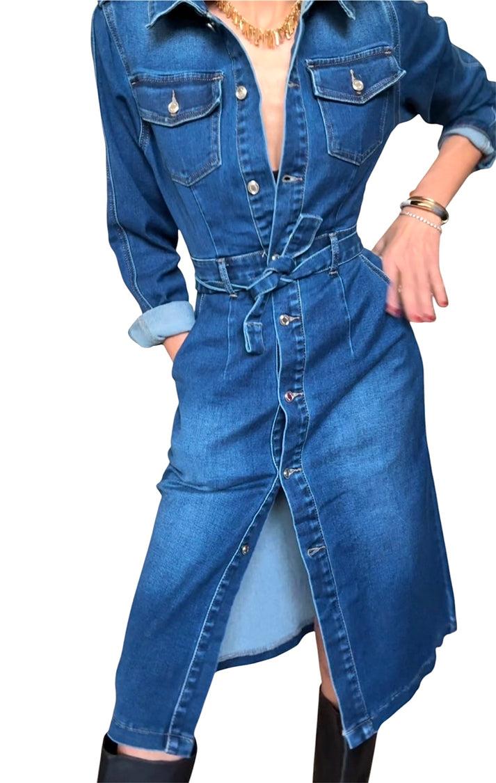 jolie jolie Vestido denim Rebajas de fábrica